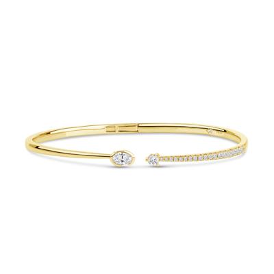 Lab Grown Diamond Bangle Bracelet in 14K Yellow Gold (3/4 ct. tw.)