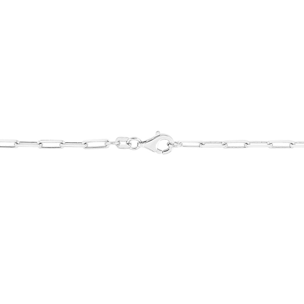 Diamond-Cut Paperclip Chain in Rhodium Sterling Silver, 1.8MM, 18" – Image 2 of 3