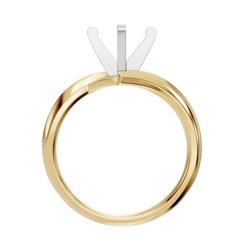 Bypass Semi-Mount Engagement Ring in 14K Yellow and White Gold &#40;Setting Only&#41; – Image 4 of 6