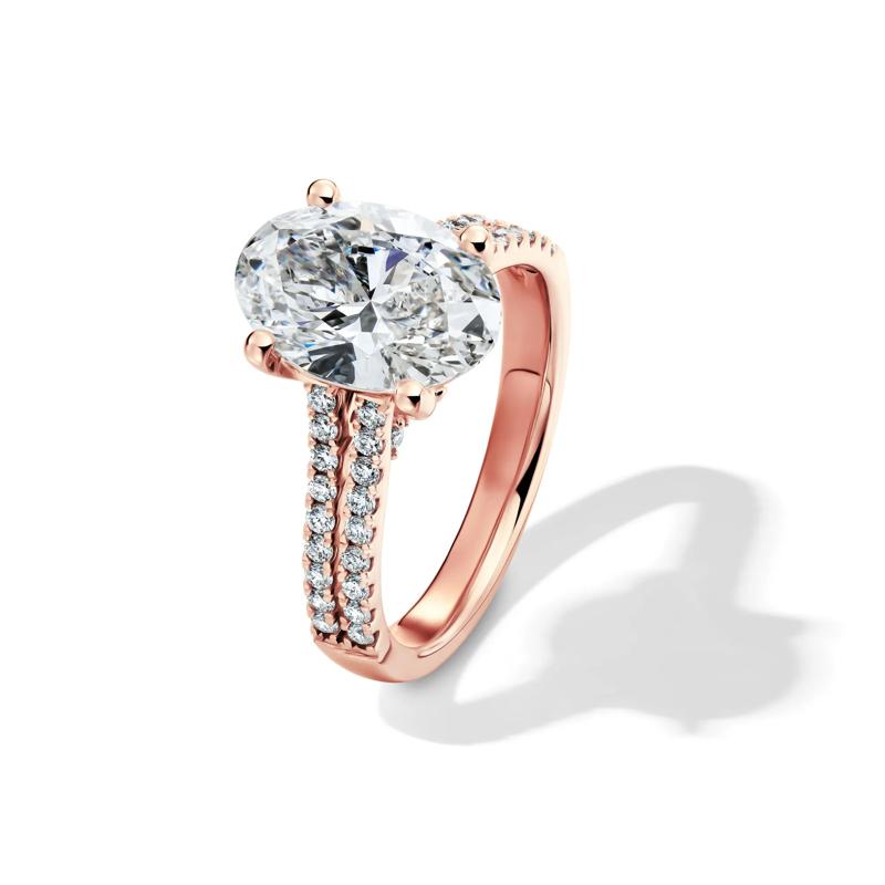 Lab Grown Diamond Oval Engagement Ring in 14K Rose Gold &#40;3-1/2 ct. tw.&#41; – Image 3 of 3