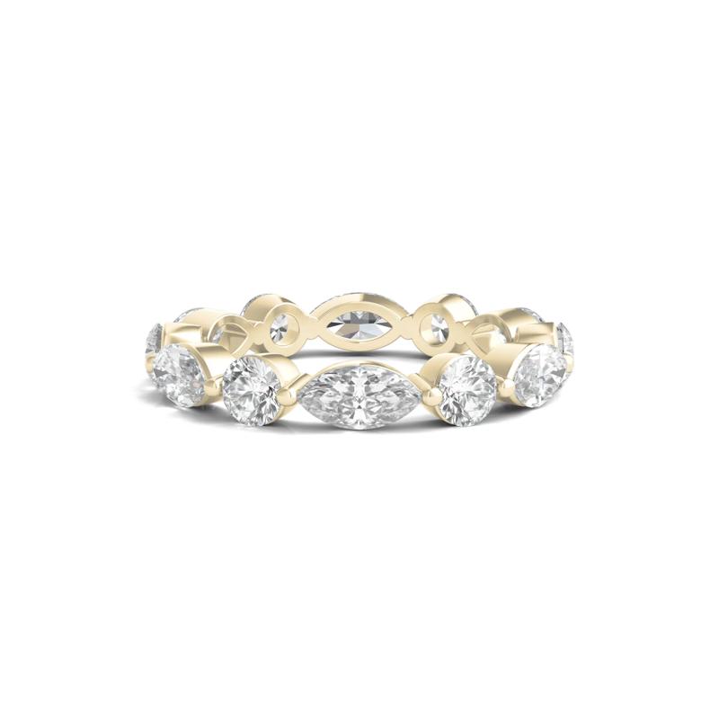 Round and Marquise-Cut Diamond Eternity Band in 14k Yellow Gold &#40;3 ct. tw.&#41;  – Image 1 of 3