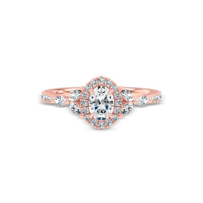 Diamond Oval Halo Engagement Ring in 14K Rose Gold (1 ct. tw.)