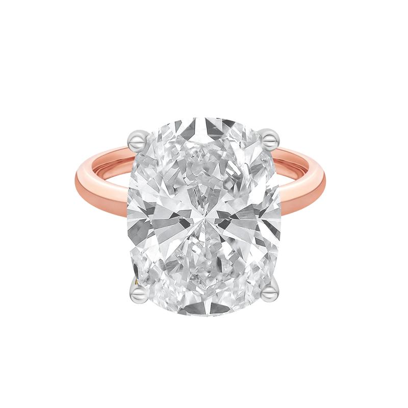 Lab Grown Diamond Elongated Cushion-Cut Engagement Ring in 14K Rose and White Gold &#40;8 ct. tw.&#41; – Image 1 of 4