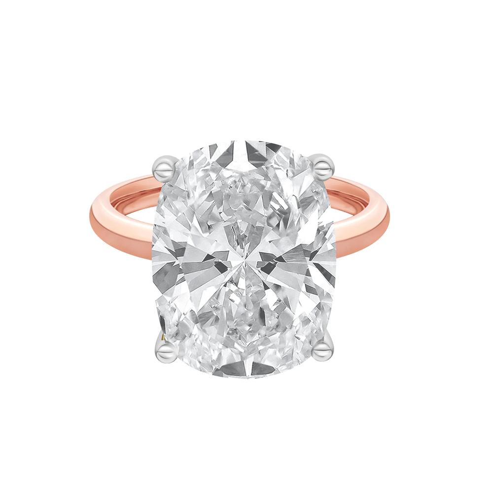 Lab Grown Diamond Elongated Cushion-Cut Engagement Ring in 14K Rose and White Gold (8 ct. tw.) – Image 1 of 4