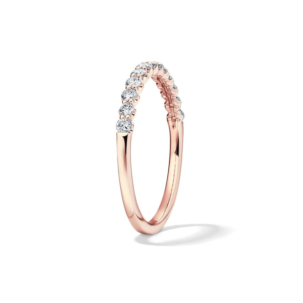 Lab Grown Diamond Round Anniversary Band in 10K Rose Gold (1/7 ct. tw.) – Image 3 of 4