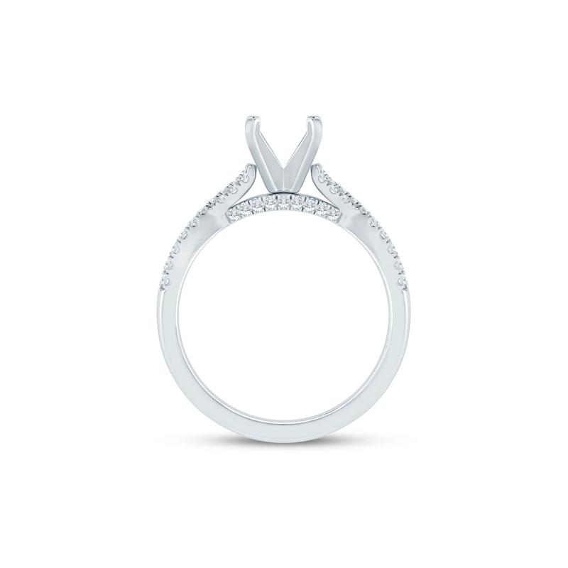 Lab Grown Diamond Twist Semi-Mount Ring in 14K White Gold &#40;1/4 ct. tw.&#41; – Image 4 of 6