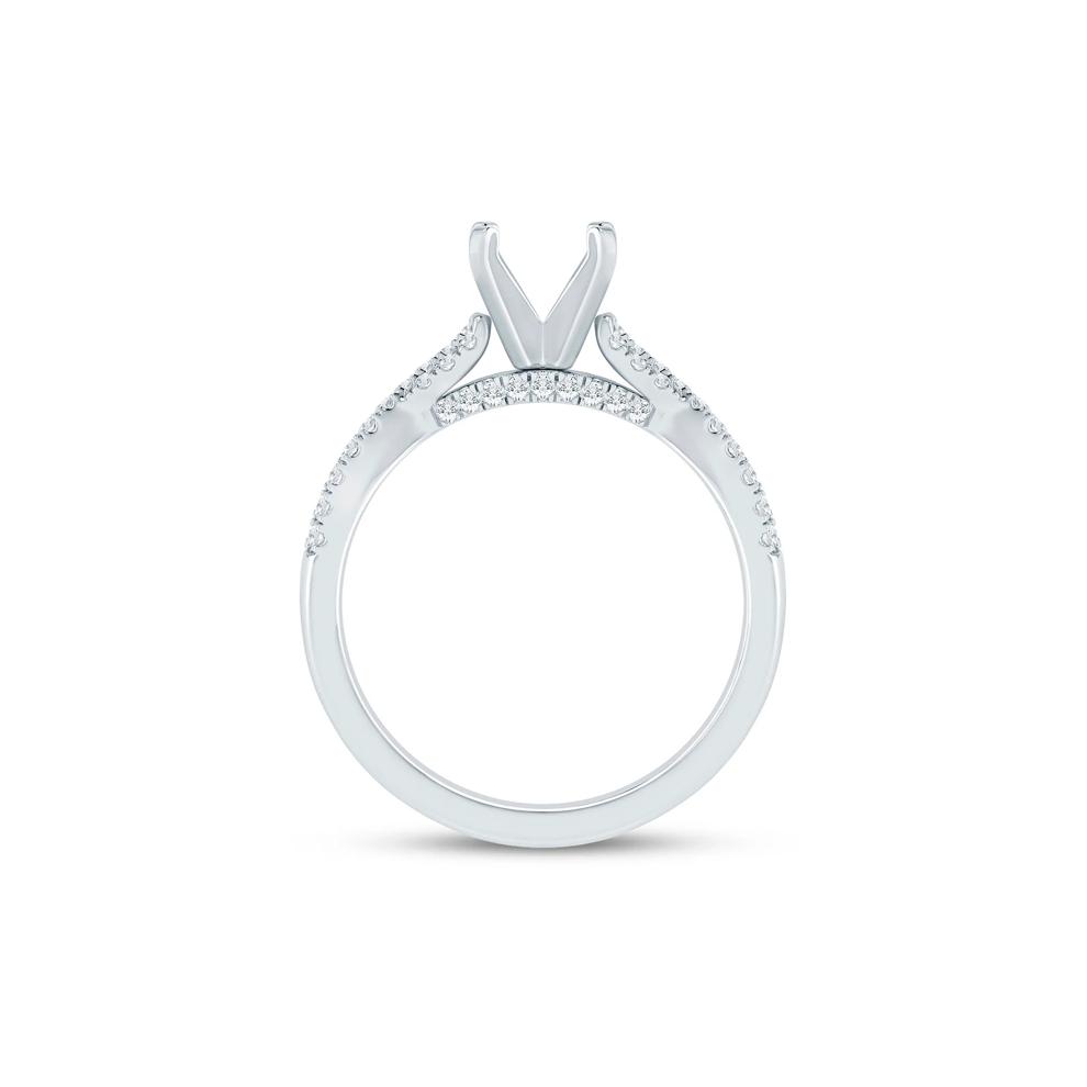 Lab Grown Diamond Twist Semi-Mount Ring in 14K White Gold (1/4 ct. tw.) – Image 4 of 6