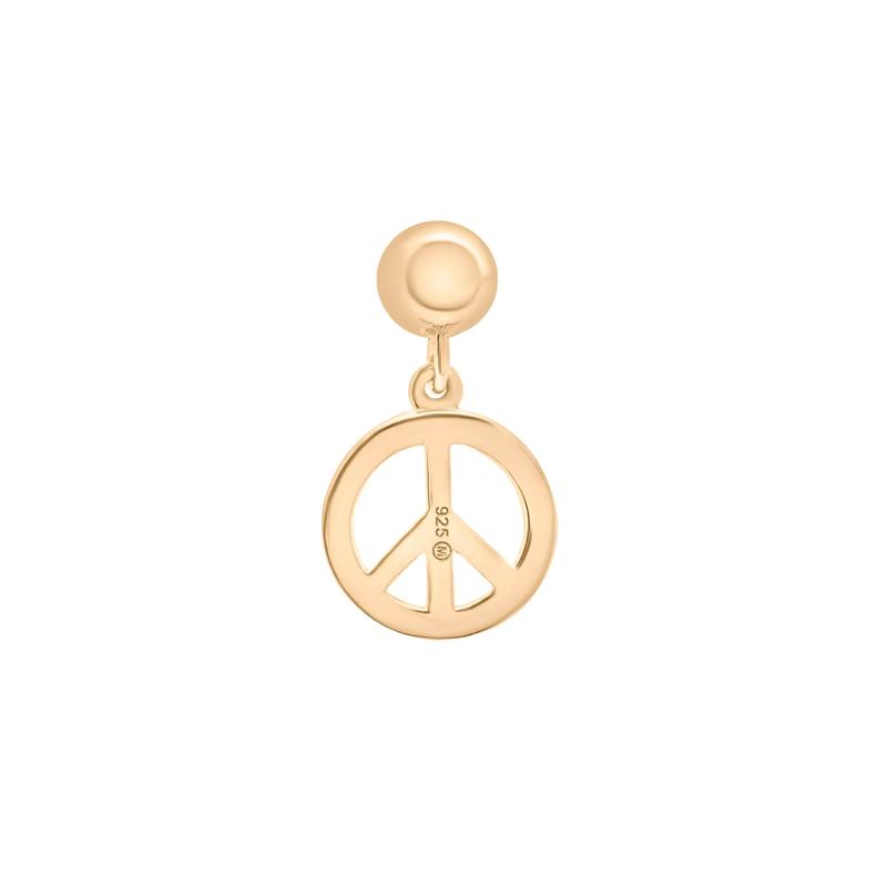 Peace Sign Bead Charm in Vermeil – Image 3 of 3