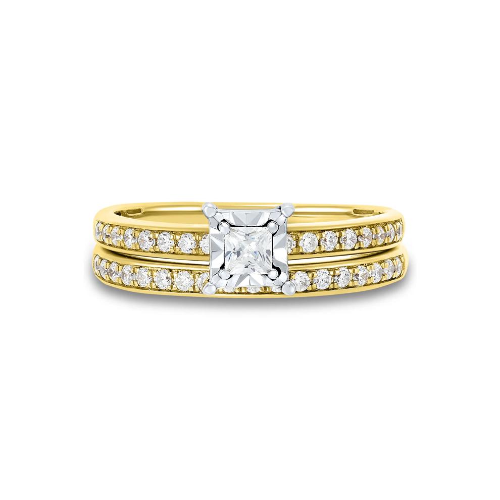 1/2 ct. tw. Princess-Cut Diamond Engagement Set in 14K Yellow Gold – Image 1 of 5