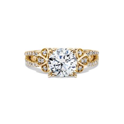Lab-Created Moissanite Ornate Ring in 10K Yellow Gold (2 1/4 ct. dew)