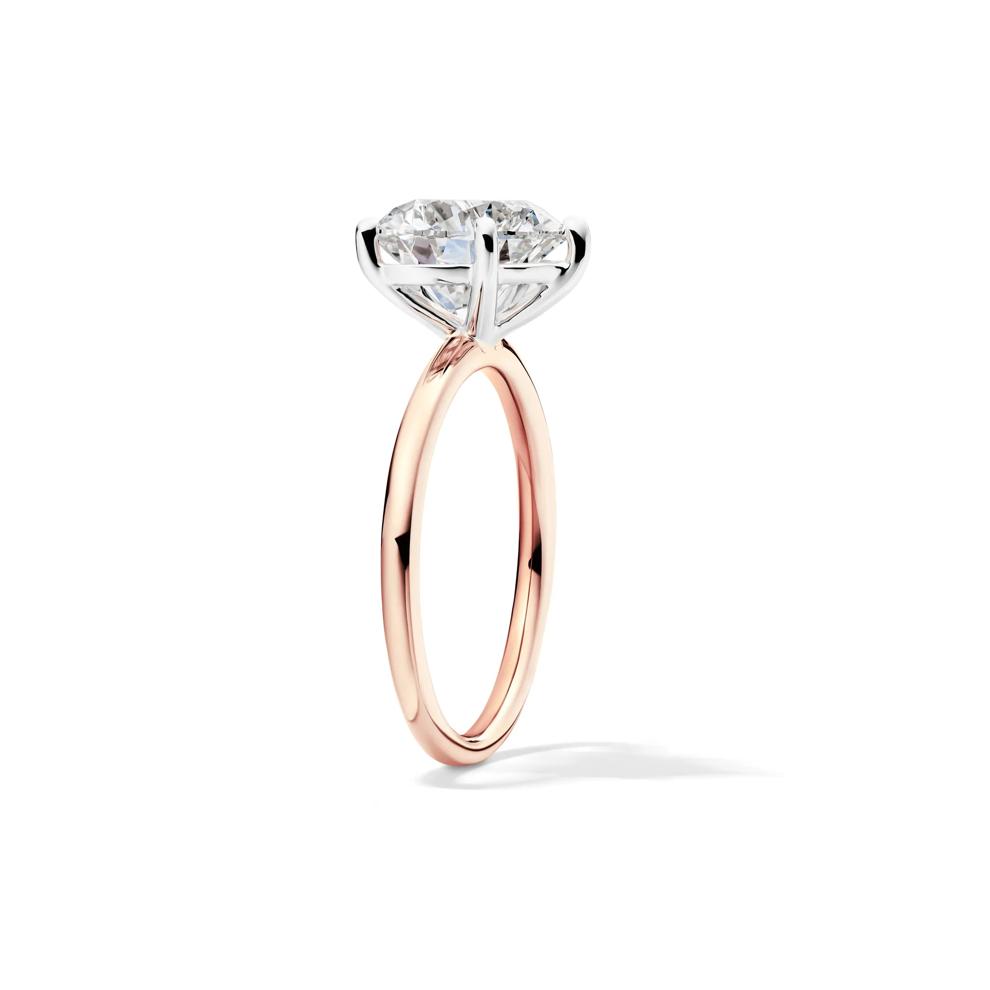 Lab Grown Diamond Heart-Shaped Solitaire Ring in 14K Rose &amp; White Gold (3 ct.) – Image 3 of 4