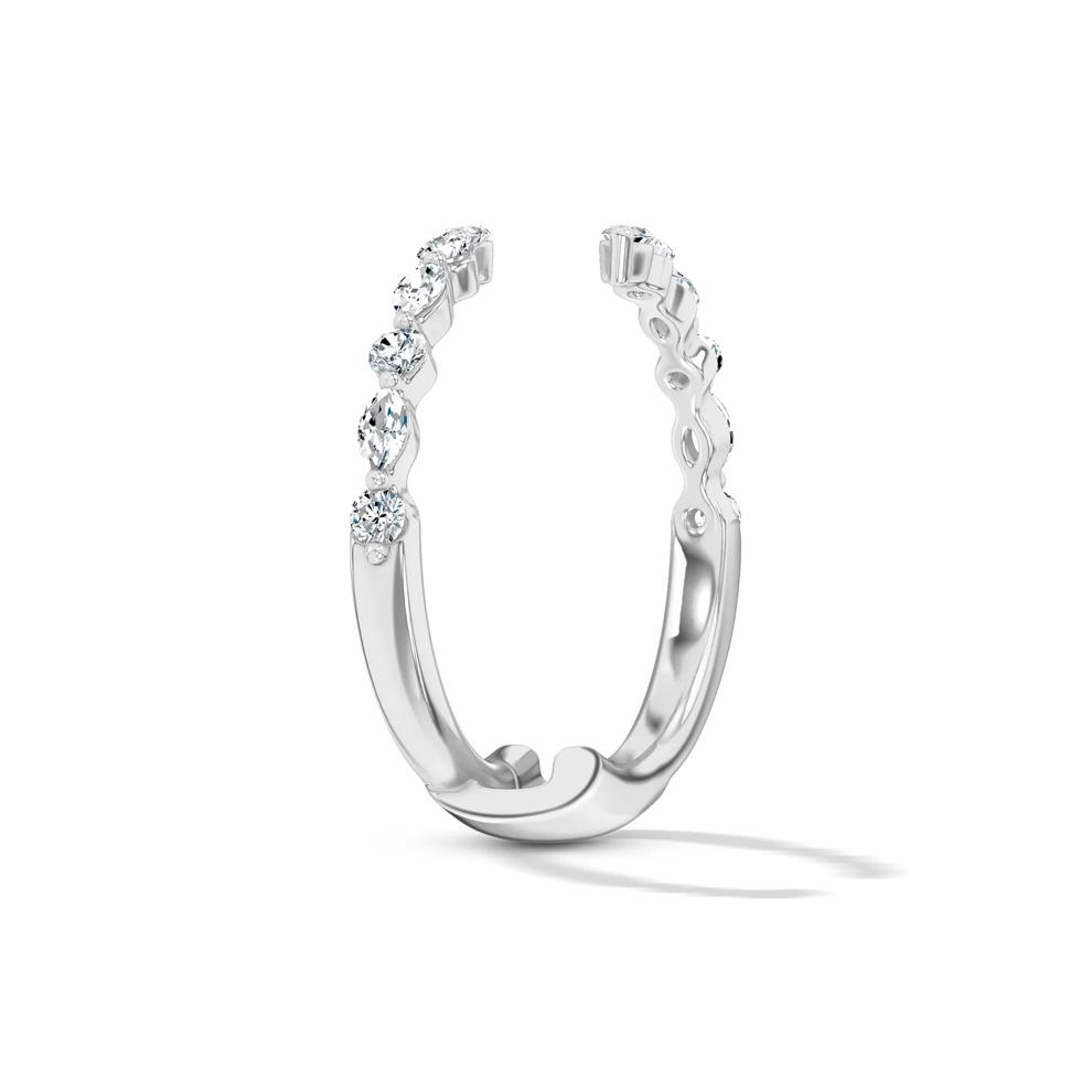 Lab Grown Diamond Marquise &amp; Round Bypass Insert in 14K White Gold (1/3 ct. tw.) – Image 3 of 4