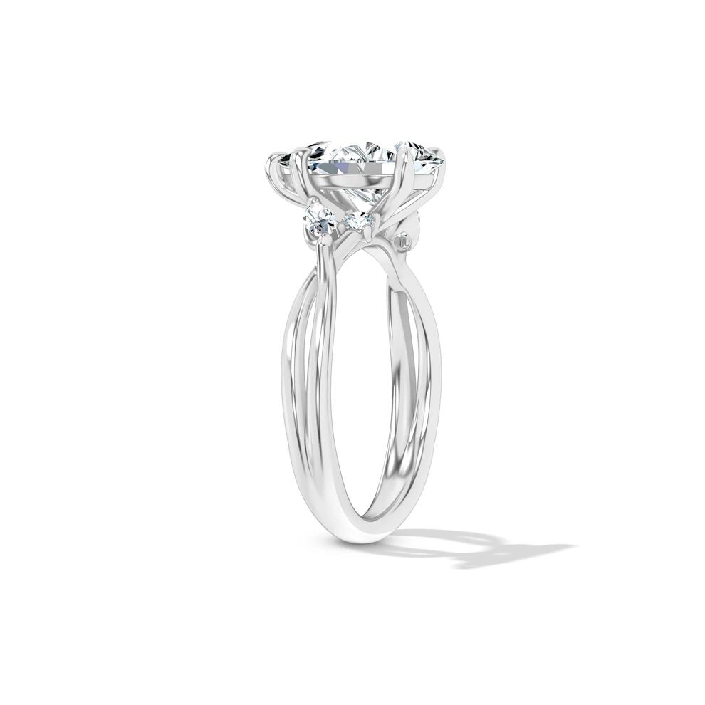 Lab Grown Diamond Pear-Shaped Twist-Shank Engagement Ring in 14K White Gold (2 1/8 ct. tw.) – Image 3 of 4