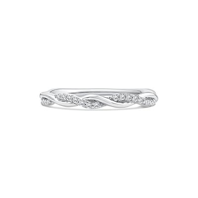 Diamond Twisted Anniversary Band in 10K White Gold (1/10 ct. tw.)