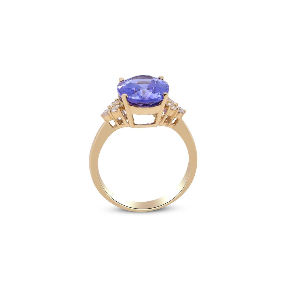 Tanzanite and Diamond Ring in 14K Yellow Gold (1/5 ct. tw.) – Image 3 of 4