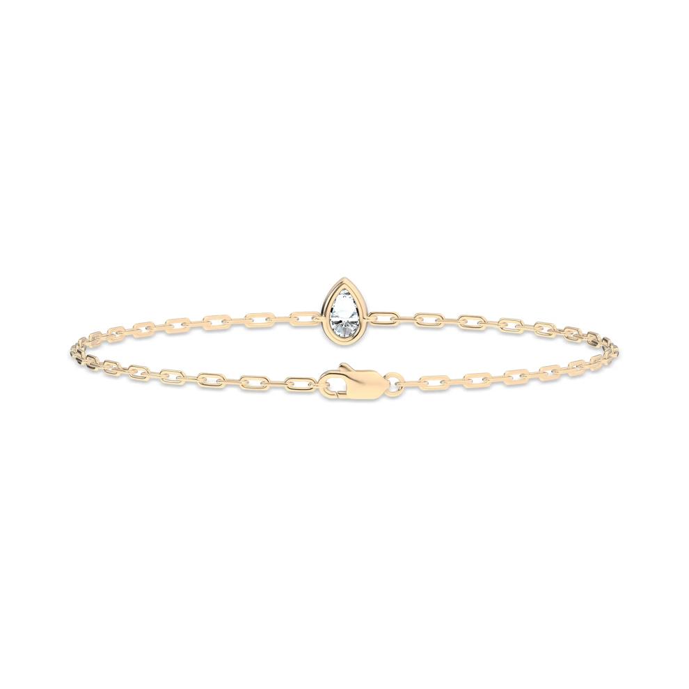 Lab Grown Diamond Pear-Shaped Paperclip Chain Bracelet in 10K Yellow Gold, 7" (1/3 ct. tw.) – Image 2 of 2