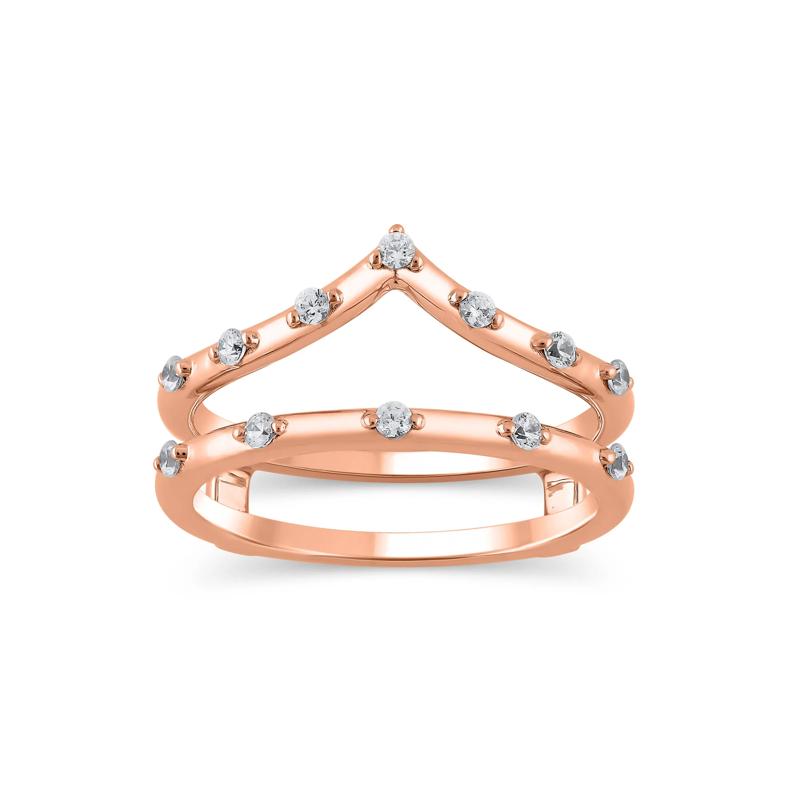 Lab Grown Diamond Chevron Ring Insert in 14K Rose Gold &#40;1/5 ct. tw.&#41; – Image 1 of 3