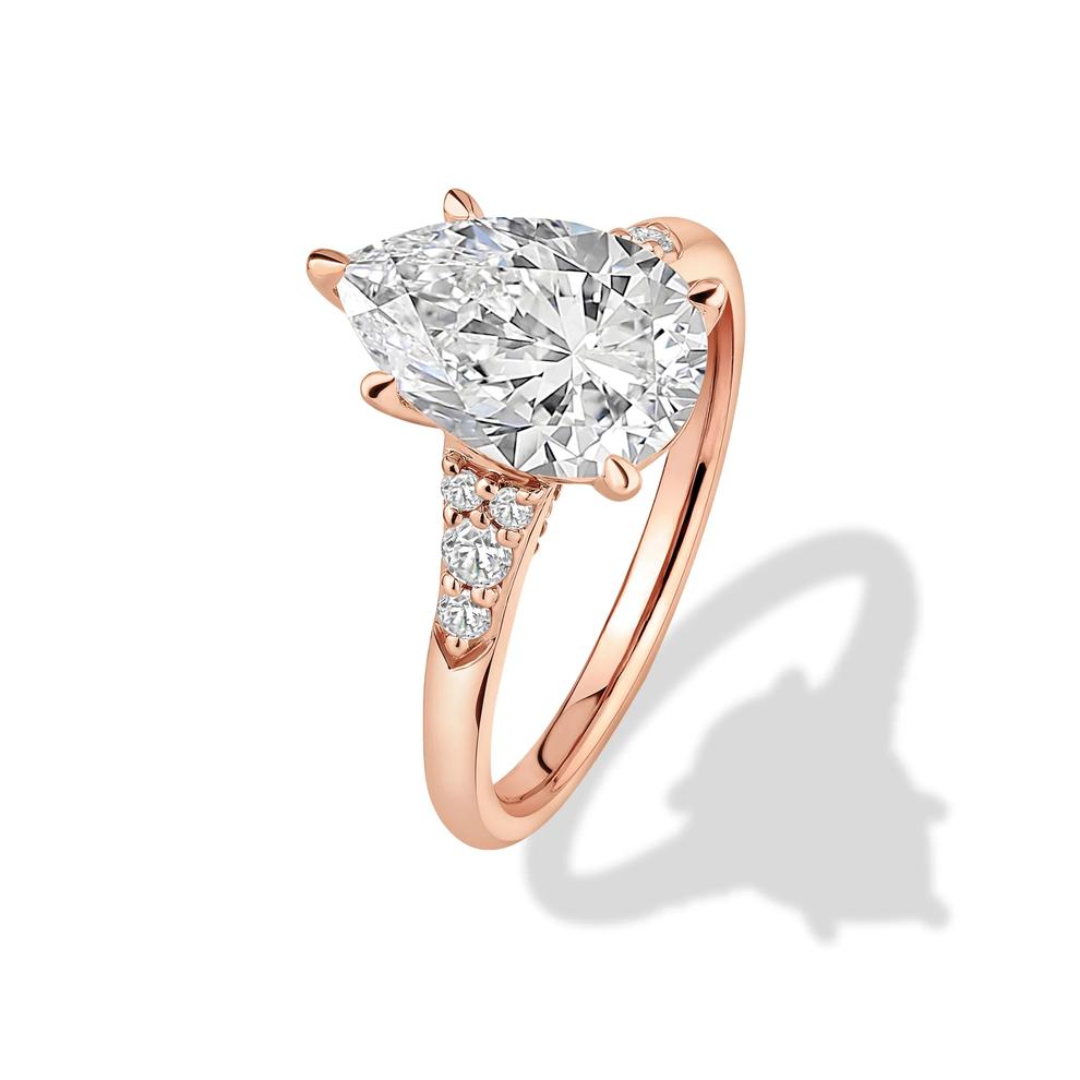 Lab Grown Diamond Pear-Shaped Center Engagement Ring in 14K Rose Gold (2 3/4 ct. tw.) – Image 4 of 4
