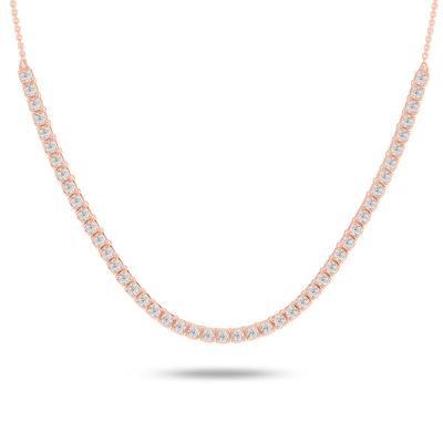 Lab Grown Diamond Tennis Necklace in 10K Rose Gold (3 ct. tw.)