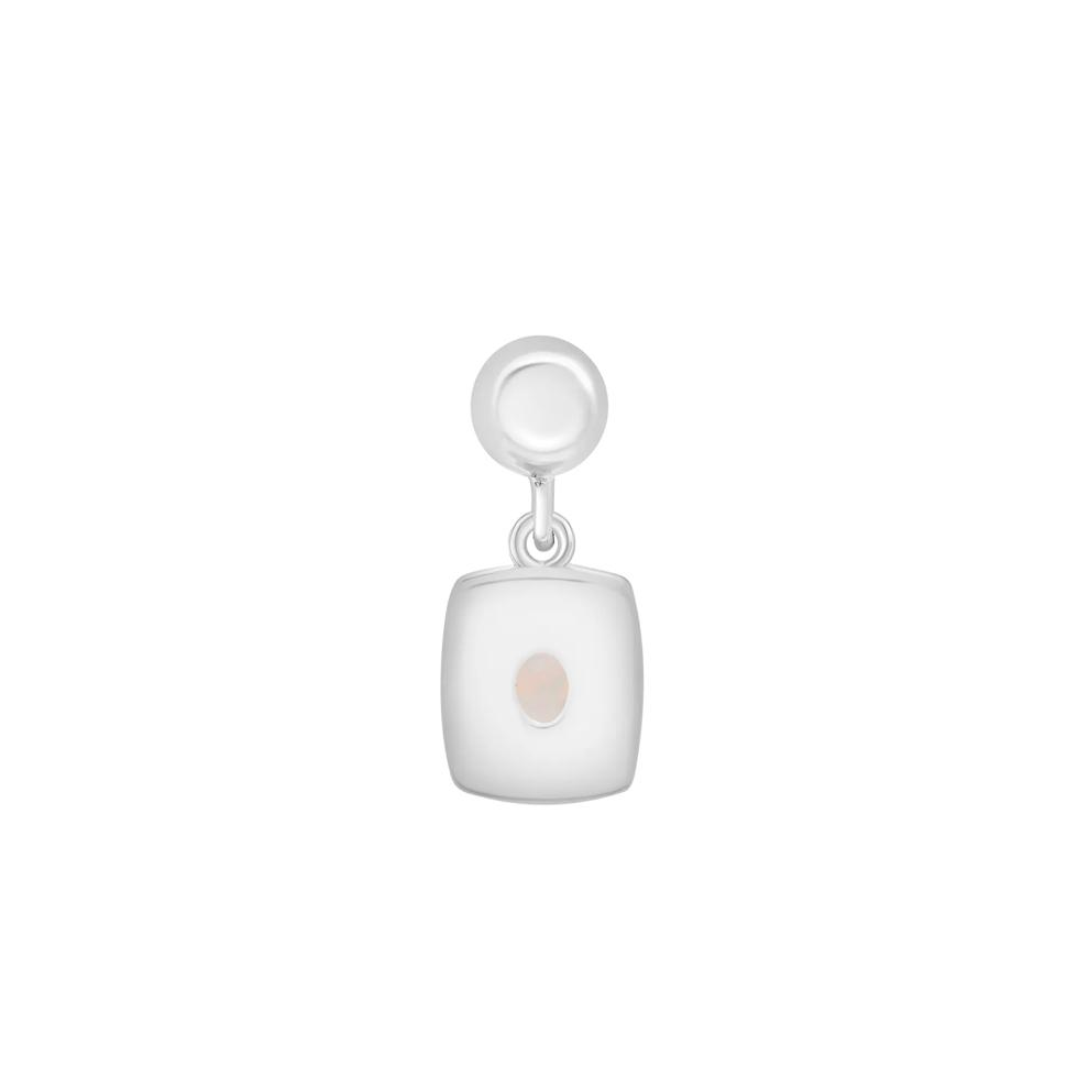 Lab-Created Opal Medallion Birthstone Bead Charm in Sterling Silver – Image 3 of 3