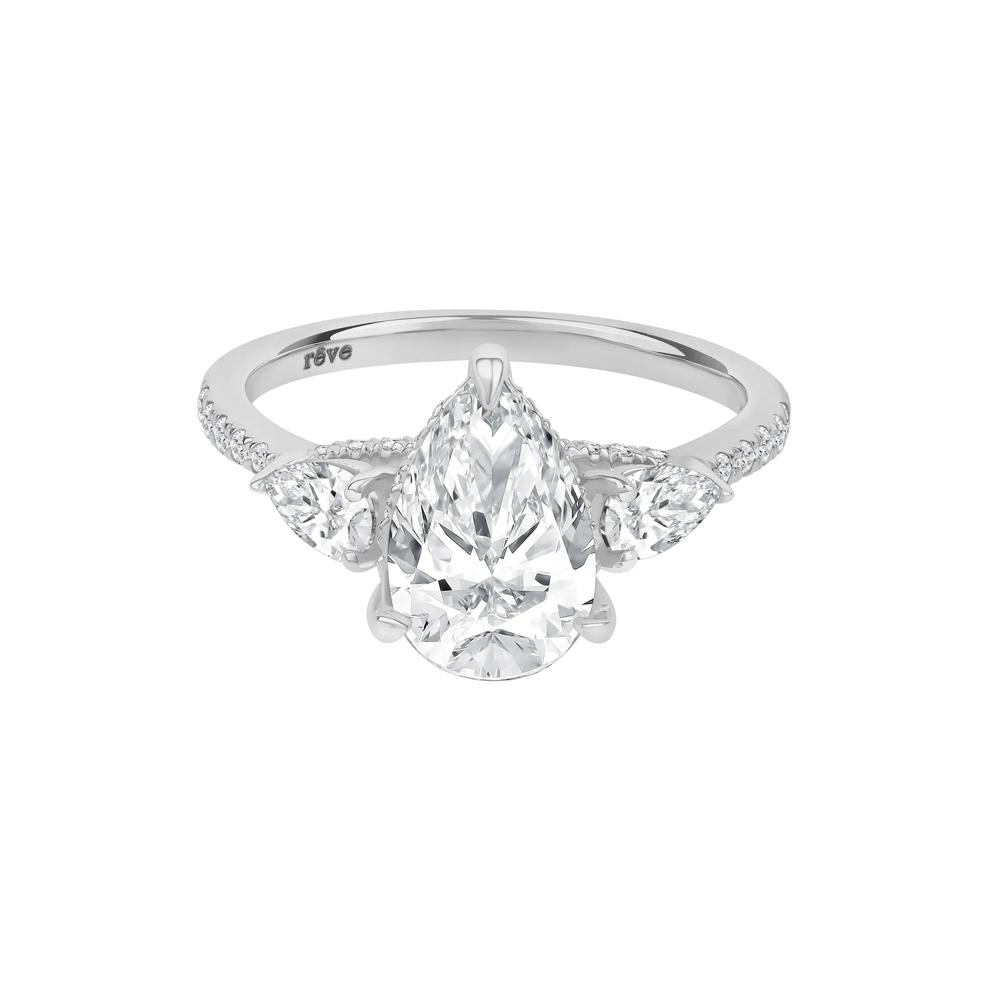 River Lab Grown Diamond Pear-Shaped Engagement Ring in 14K White Gold (3-1/4 ct. tw.) – Image 1 of 5