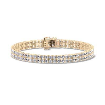 Lab Grown Diamond Double Row Bracelet in 10K Yellow Gold (5 ct. tw.)