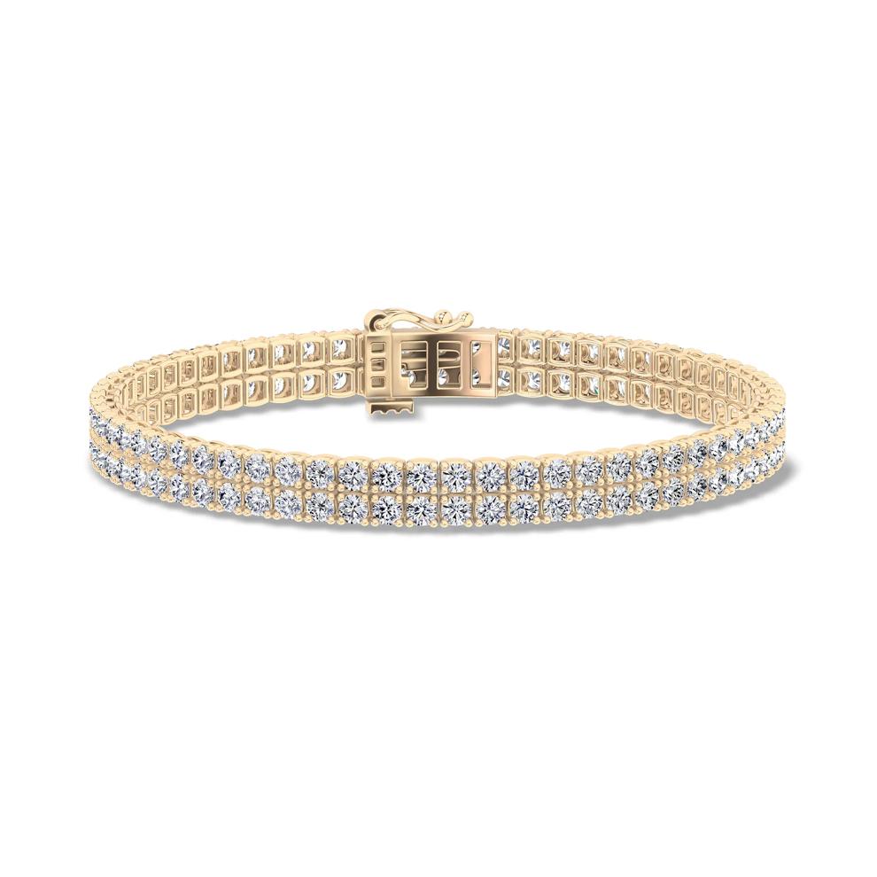 Lab Grown Diamond Double Row Bracelet in 10K Yellow Gold (5 ct. tw.) – Image 1 of 2