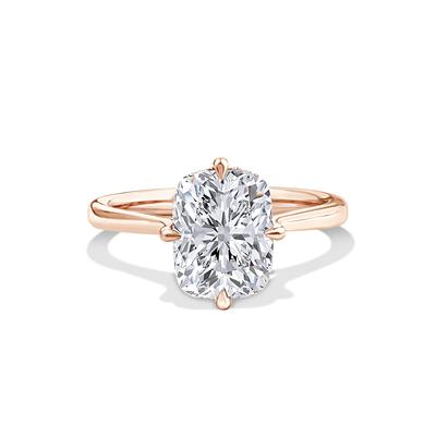 Lab Grown Diamond Composite Elongated Cushion Engagement Ring in 14K Rose Gold (3 1/8 ct. tw.)