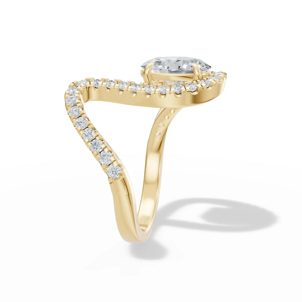 Lab Grown Diamond Oval Center Engagement Ring in 18K Yellow Gold (2 1/3 ct. tw.) – Image 3 of 4