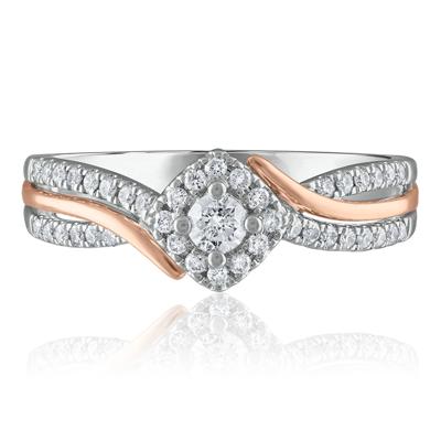 Diamond Promise Ring in 14K White and Rose Gold (1/3 ct. tw.)