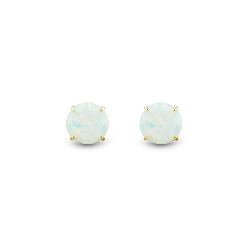 Lab Grown Diamond and Lab-Created Opal Stud Earring Box Set in Vermeil &amp; 10K Yellow Gold &#40;1/2 ct. tw.&#41; – Image 7 of 7