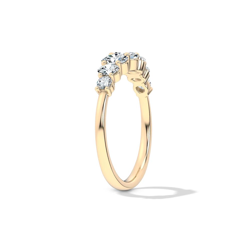 Lab Grown Diamond Graduated Seven-Stone Anniversary Band in 10K Yellow Gold (3/4 ct. tw.) – Image 3 of 4