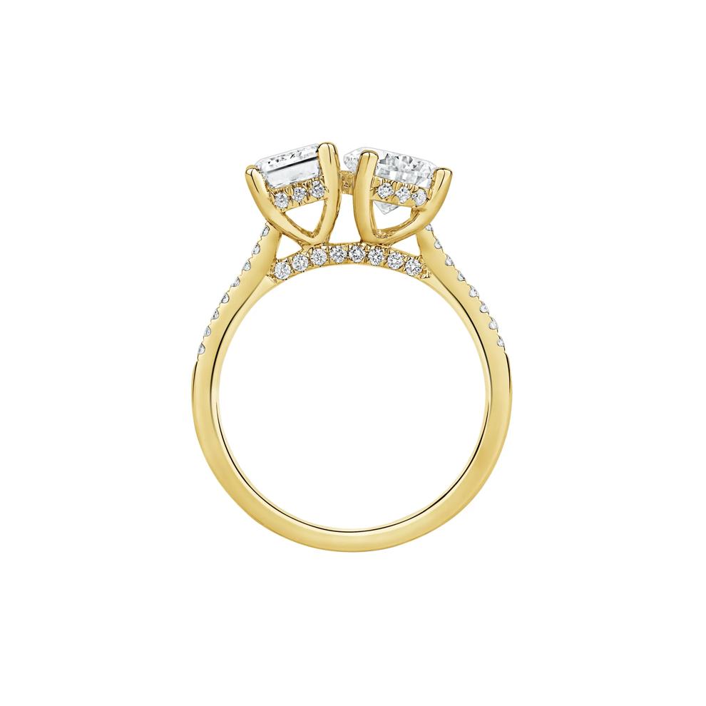 Gianna Lab Grown Diamond Toi et Moi Engagement Ring in 14K Yellow Gold (3 1/4 ct. tw.) – Image 2 of 4