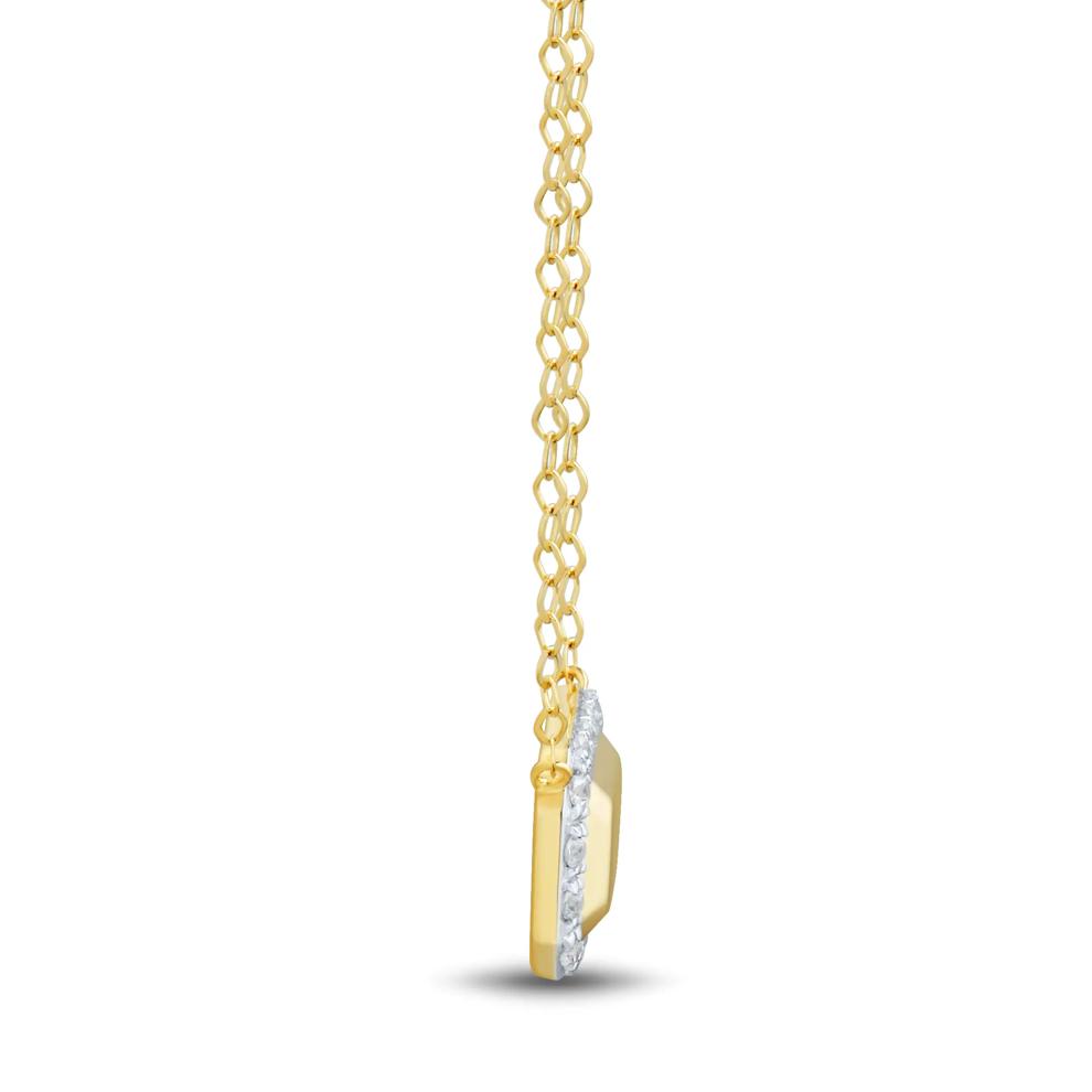 Diamond Geometric Necklace in 10K Yellow Gold (1/10 ct. tw.) – Image 2 of 3