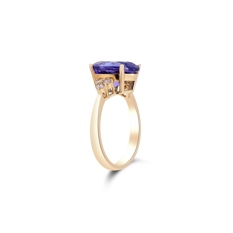 Tanzanite and Diamond Ring in 14K Yellow Gold (1/5 ct. tw.) – Image 2 of 4