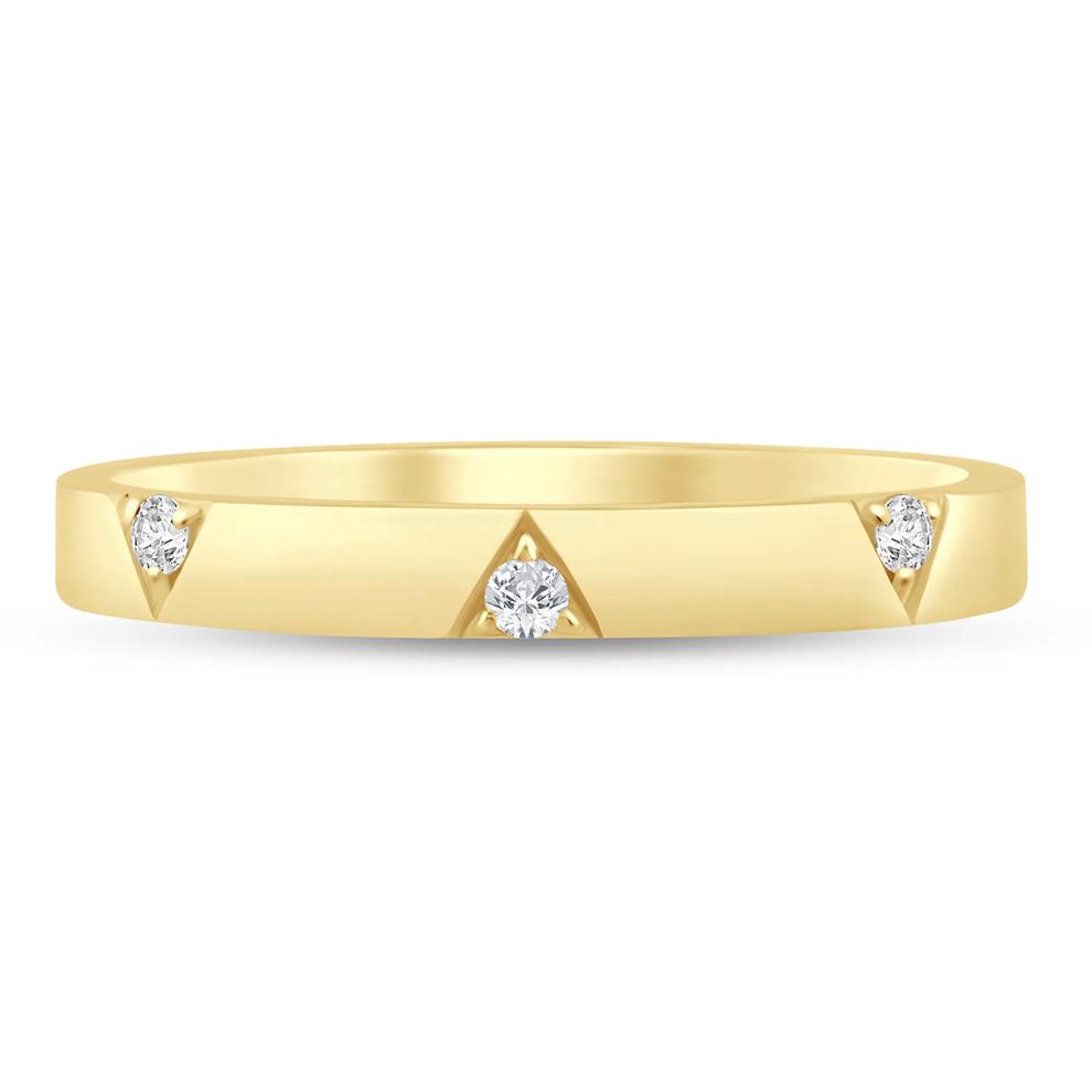 Diamond Anniversary Stack Band in 10K Yellow Gold (1/10 ct. tw.) – Image 1 of 3