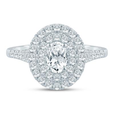 Diamond Double Halo Engagement Ring in 14K Gold