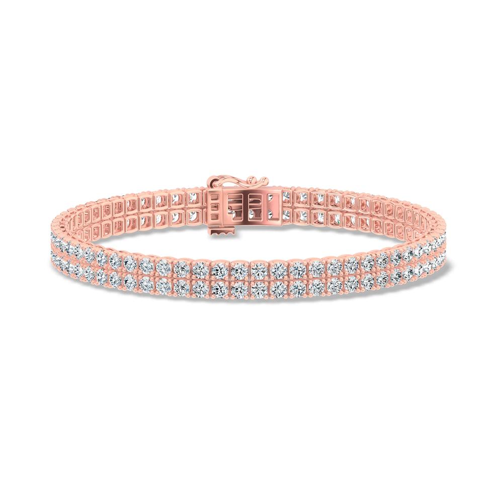 Lab Grown Diamond Double Row Bracelet in 10K Rose Gold (5 ct. tw.) – Image 1 of 2