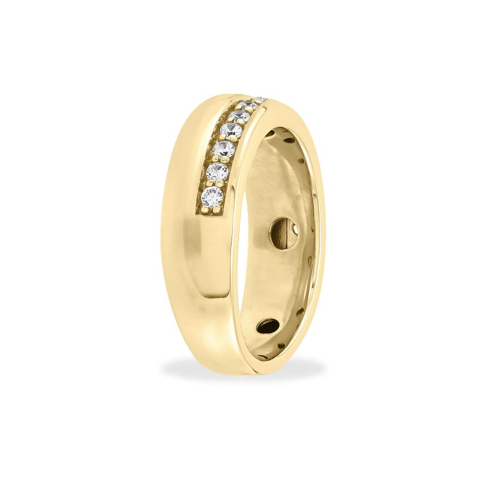 Men's Lab Grown Diamond High Polish Band in 10K Yellow Gold (1/2 ct. tw.) – Image 3 of 4