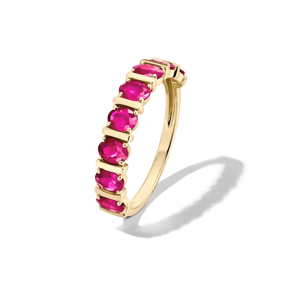 Ruby Faux-Channel Band in 10K Yellow Gold – Image 4 of 4