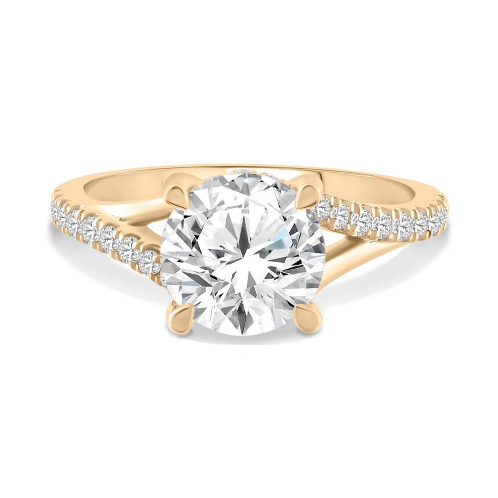Lab Grown Diamond Round Center Engagement Ring in 14K Yellow Gold (2 1/3 ct. tw.) – Image 1 of 4