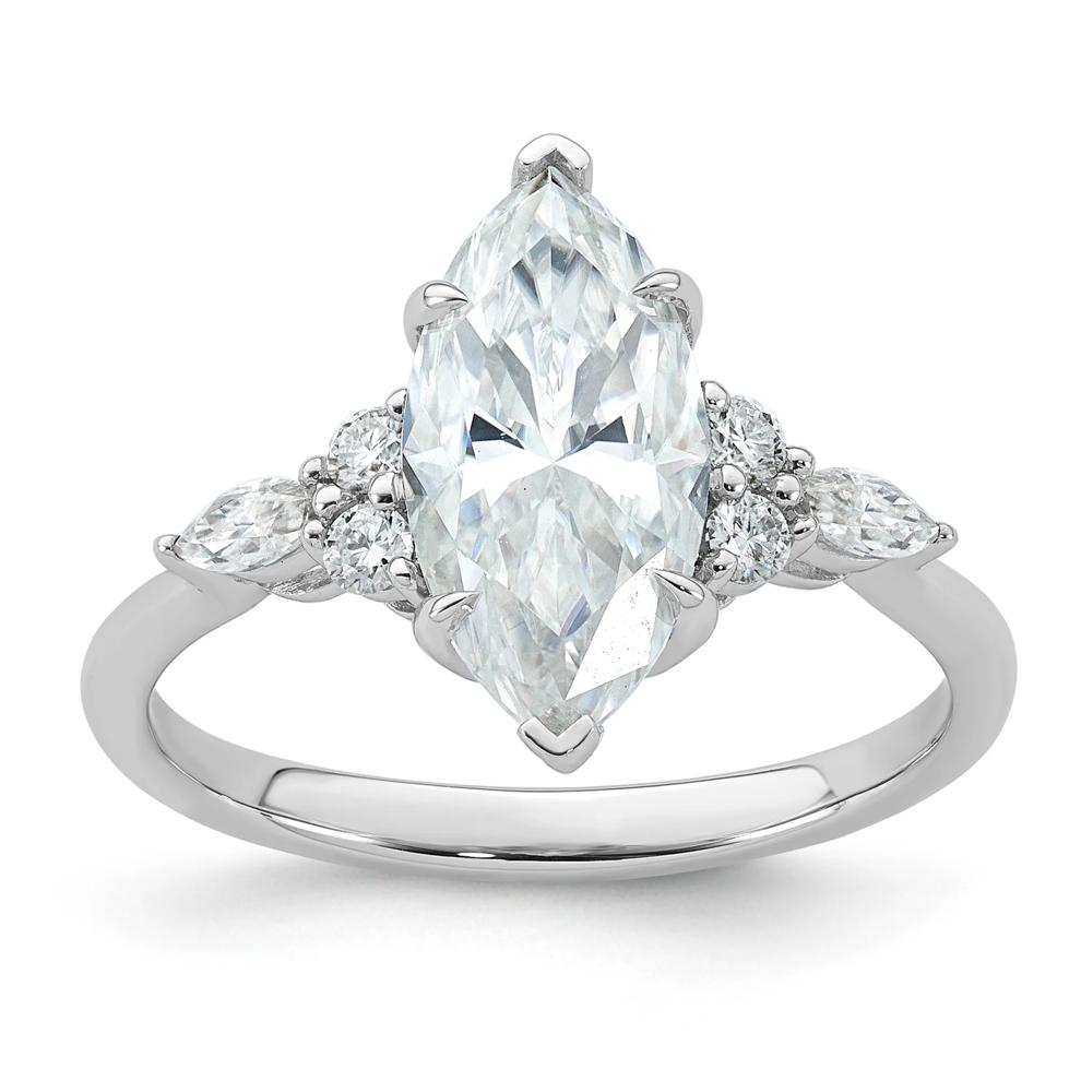 Lab-Created Moissanite Marquise Ring in 10K White Gold (2 1/4 ct. dew) – Image 1 of 3