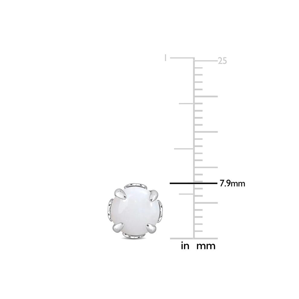 Opal Stud Earrings with Heart Baskets in Sterling Silver – Image 2 of 3