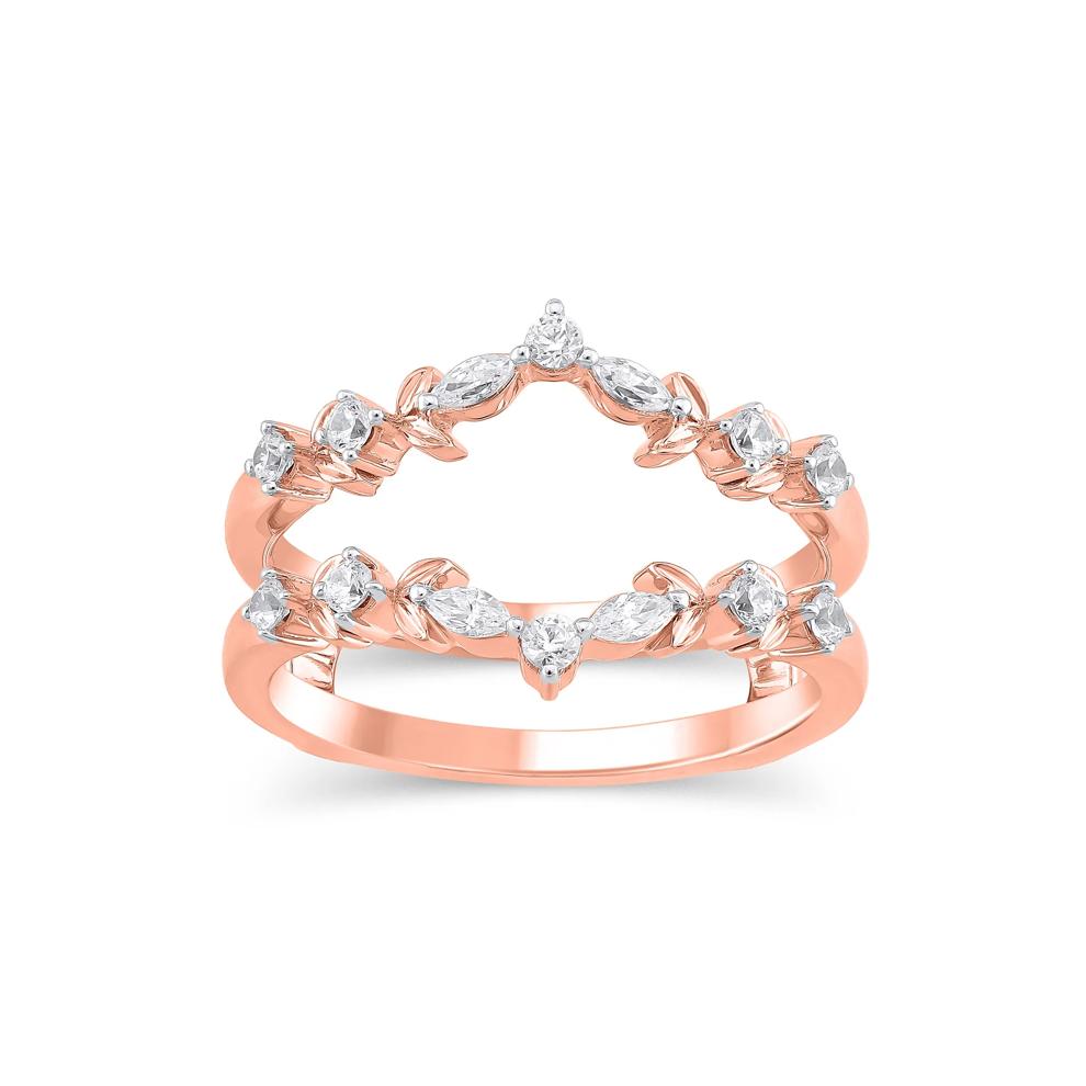 Lab Grown Diamond Round &amp; Marquise  Insert in 14K Rose Gold (1/3 ct. tw.) – Image 1 of 3