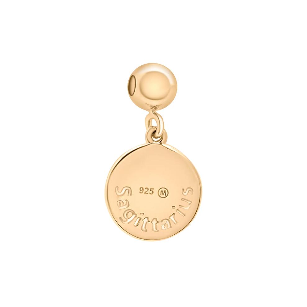 Sagittarius Zodiac Disc Bead Charm in Vermeil – Image 3 of 3