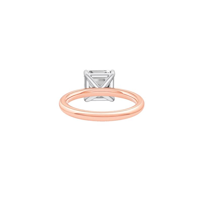 Lab Grown Diamond Asscher Cut Solitaire Ring in 14K Rose and White Gold (3 ct. tw.) – Image 4 of 4