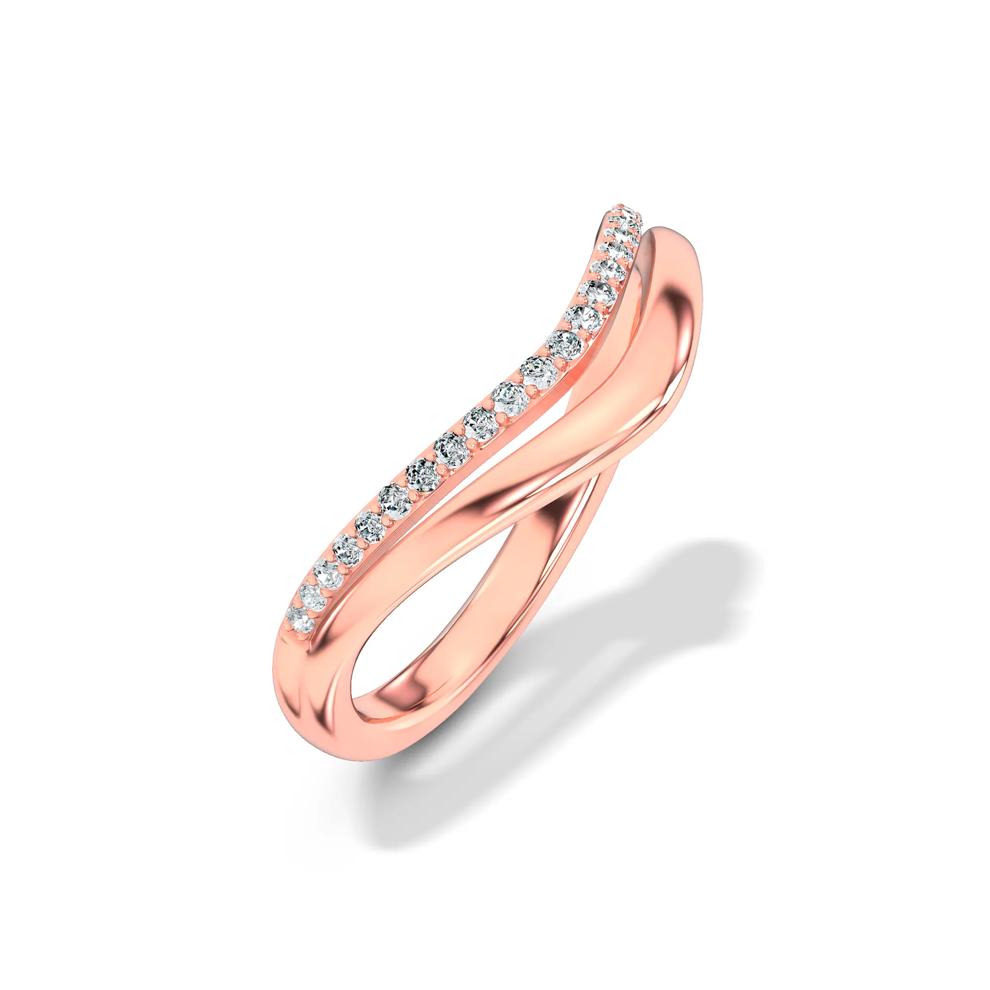 Lab Grown Diamond Double Row Contour Band in 10K Rose Gold (1/8 ct. tw.) – Image 4 of 4