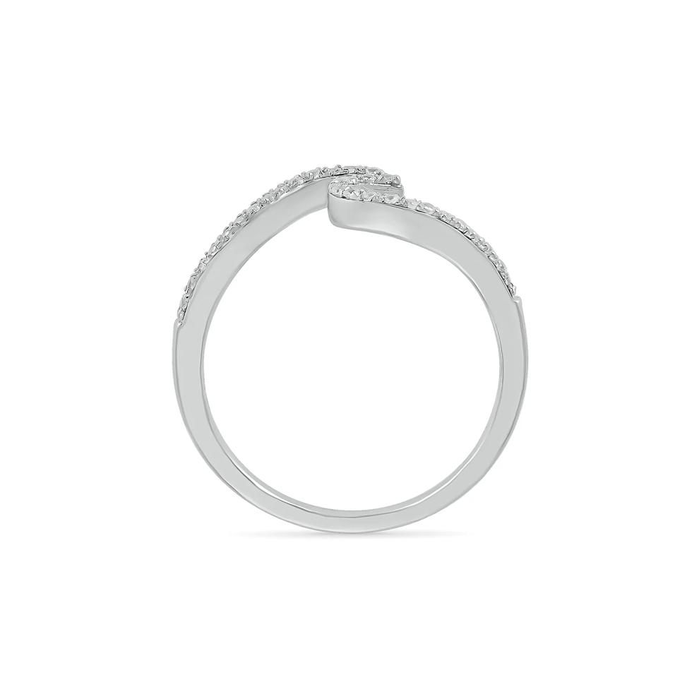 Diamond Wave Ring in Sterling Silver (1/7 ct. tw.) – Image 2 of 5