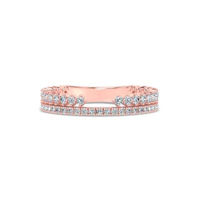 Lab Grown Diamond Double Row Split Open Band in 14K Rose Gold (1/2 ct. tw.)