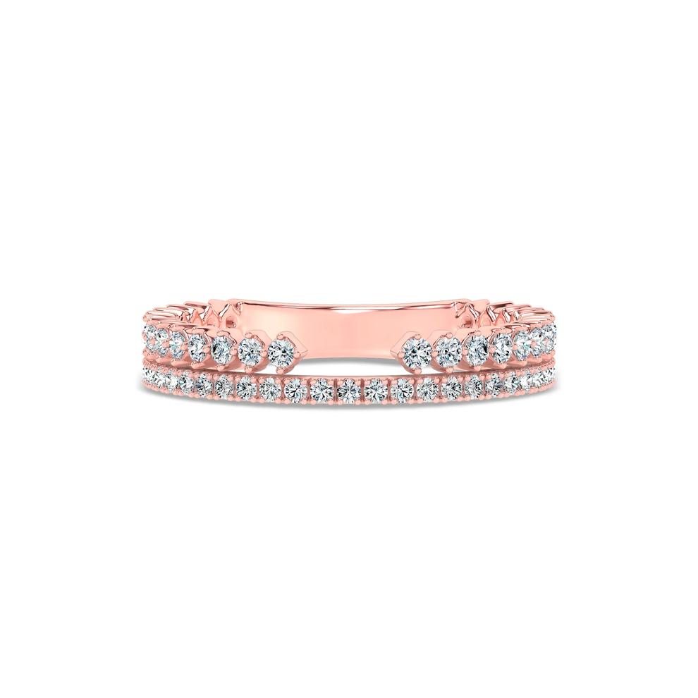 Lab Grown Diamond Double Row Split Open Band in 14K Rose Gold (1/2 ct. tw.) – Image 1 of 4